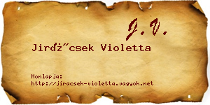 Jirácsek Violetta névjegykártya